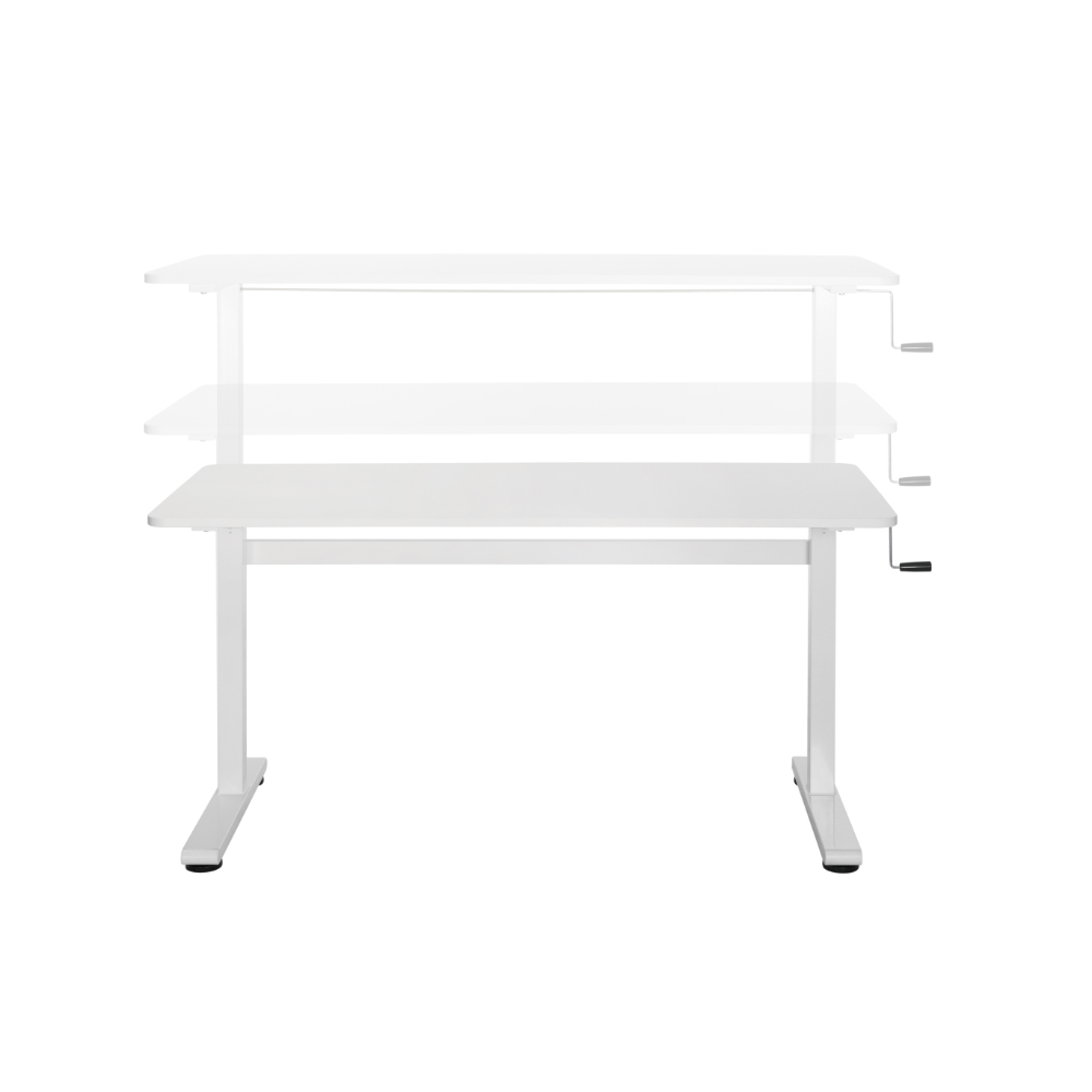 Бюро с ръчно регулиране - бяло