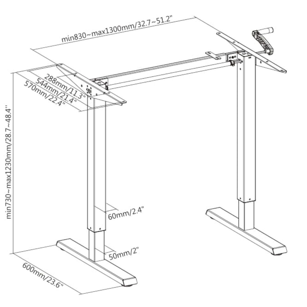Офис бюро с ръчно регулиране – сиво - Image 2