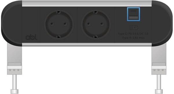 Модул Chroma 3M с 2х Шуко и USB тип A+C, цвят Черен, ABL