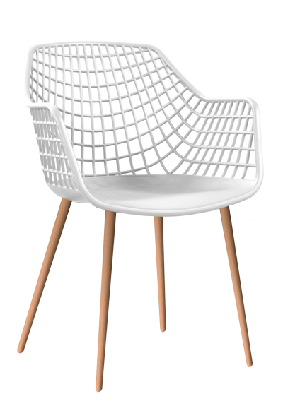 TOKYO-Стол - бял/дърво