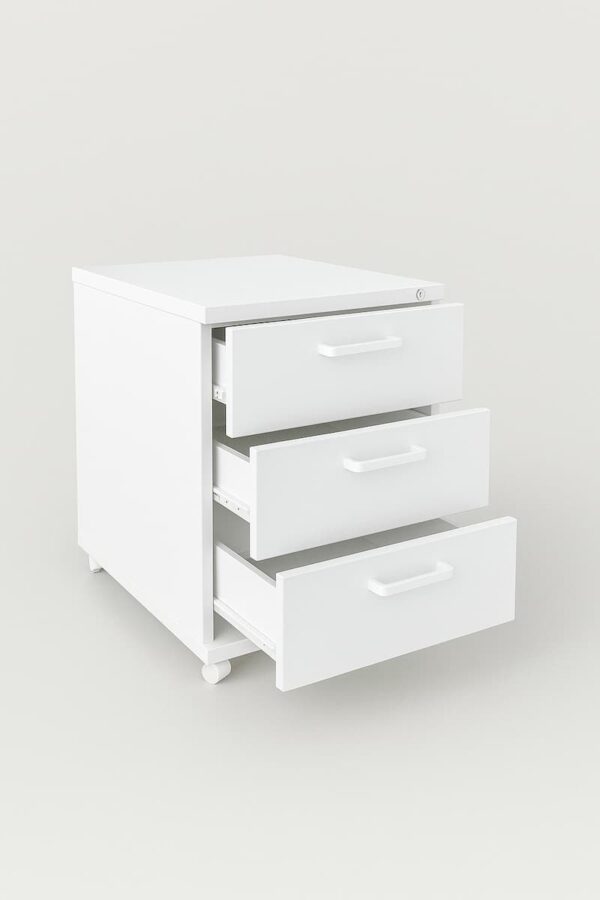 Контейнер с 3 чекмеджета бял