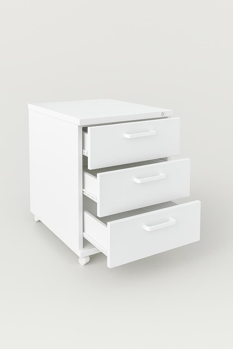 Контейнер с 3 чекмеджета бял
