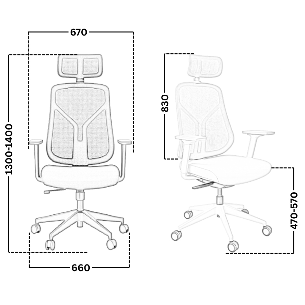 Офис стол Omega HR - черен - Image 4