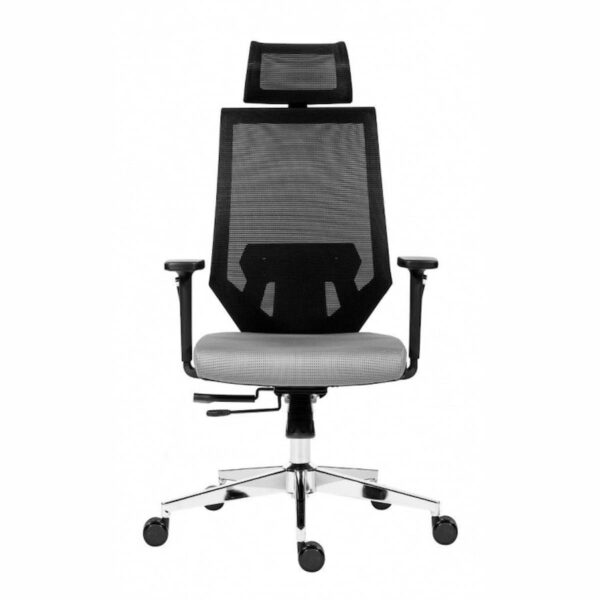 Ергономичен офис стол EDGE с мрежеста облегалка, текстилна седалка, регулируема лумбална опора и 3D подлакътници.