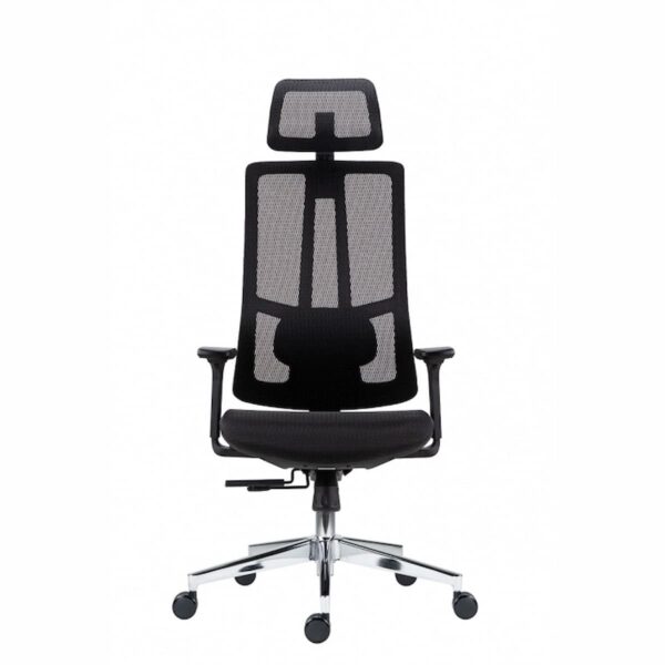 RUBEN MESH – ергономичен офис стол с мрежеста облегалкалумбална опора, 3D подлакътници и релакс функция. Гаранция 36 месеца.