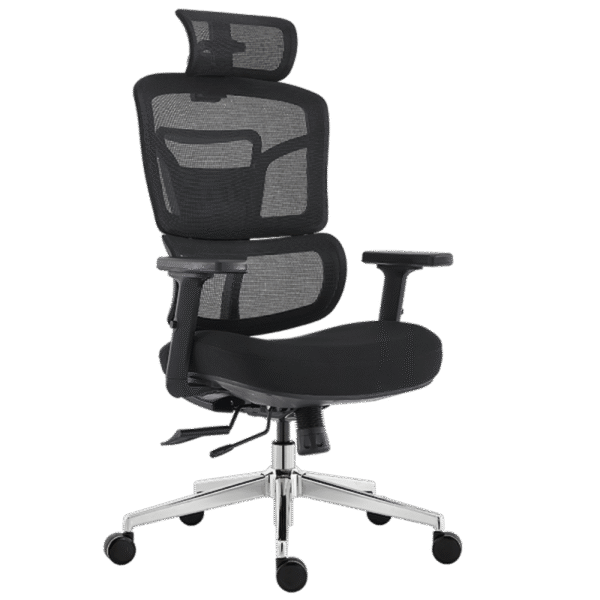 Ергономичен офис стол Carmen 7589 с дишаща мрежа и хромирана база