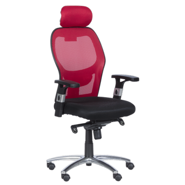 Ергономичен офис стол Carmen 7520 с алуминиева основа и черна дамаска