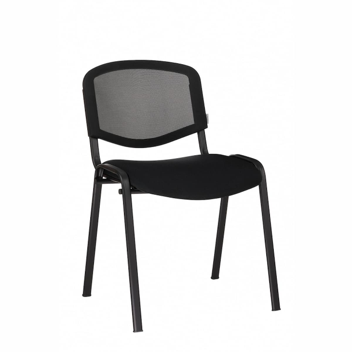 Посетителски стол TAURUS NET с метална рамка, мрежеста облегалка и тапицирана седалка.