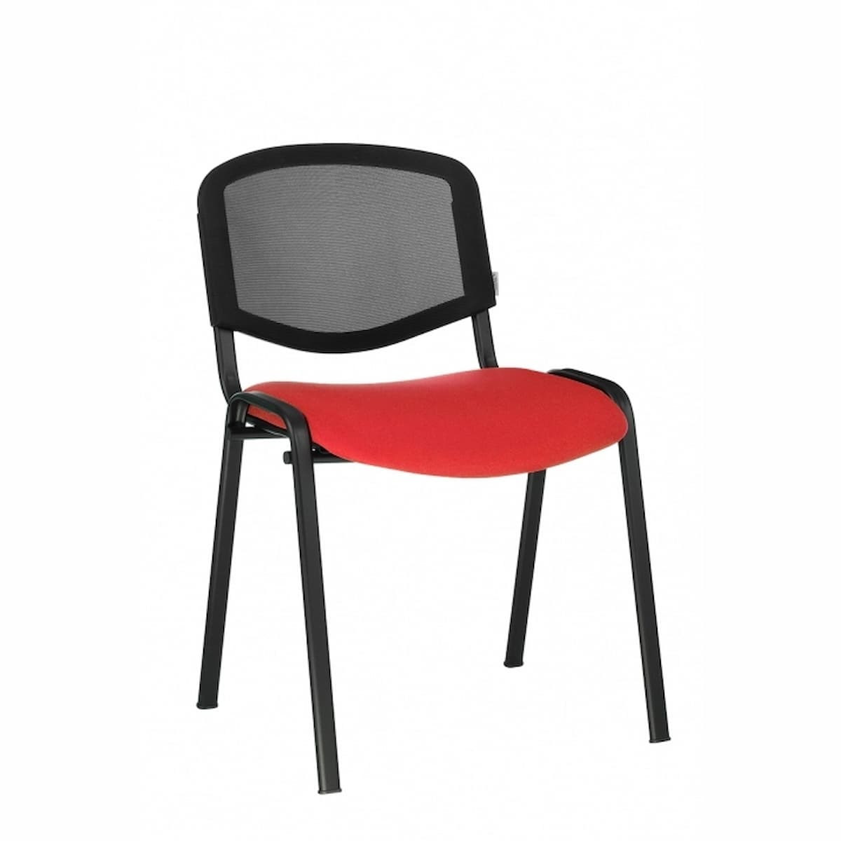 Посетителски стол TAURUS NET с метална рамка, мрежеста облегалка и тапицирана седалка.