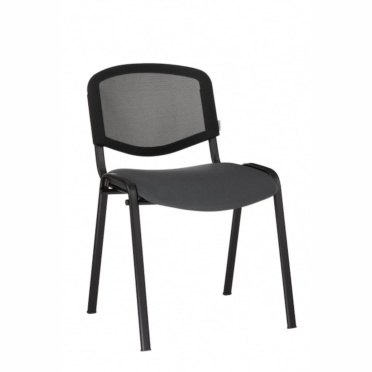 Посетителски стол TAURUS NET с метална рамка, мрежеста облегалка и тапицирана седалка.